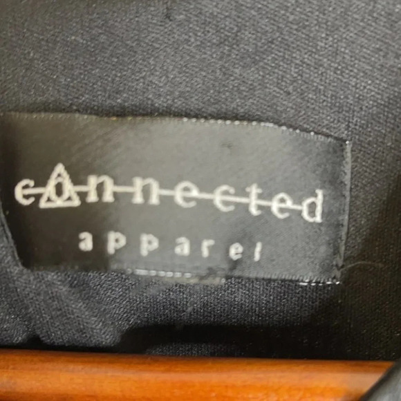 CONNECTED APPAREL Houndstooth Leather Trim Dress Peplum Parisian Classic Size S - Picture 7 of 10